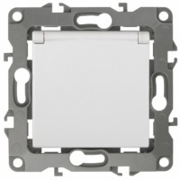 12-2003-01 ЭРА Розетка 2P+E Schuko со шторками с крышкой 16А-250В 12 белый