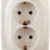 12-2006-02 ЭРА Розетка 2X2P+E Schuko 16А-250В 12 слоновая кость