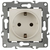 12-2011-02 ЭРА Розетка 2P+E Schuko 16A-250В IP20 винт 12 слоновая кость