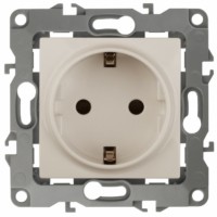12-2101-02 ЭРА Розетка 2P+E Schuko 16A-250В IP20 12 слоновая кость