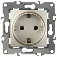 12-2101-04 ЭРА Розетка 2P+E Schuko 16A-250В IP20 12 шампань