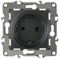 12-2101-05 ЭРА Розетка 2P+E Schuko 16A-250В IP20 12 антрацит
