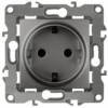 12-2101-12 ЭРА Розетка 2P+E Schuko 16A-250В IP20 12 графит