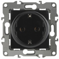 12-2101-06 ЭРА Розетка 2P+E Schuko 16A-250В IP20 12 чёрный