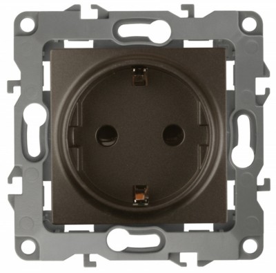 12-2101-13 ЭРА Розетка 2P+E Schuko 16A-250В IP20 12 бронза
