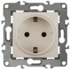 12-2102-02 ЭРА Розетка 2P+E Schuko со шторками 16A-250В IP20 12 слоновая кость