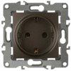 12-2102-13 ЭРА Розетка 2P+E Schuko со шторками 16A-250В IP20 12 бронза