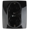 12-2104-06 ЭРА Розетка 2X2P+E Schuko со шторками 16A-250В IP20 12 чёрный
