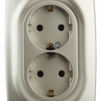 12-2106-04 ЭРА Розетка 2X2P+E Schuko 16A-250В IP20 12 шампань