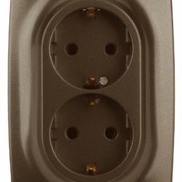 12-2106-13 ЭРА Розетка 2X2P+E Schuko 16A-250В IP20 12 бронза