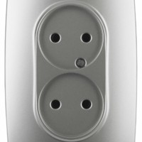 12-2107-03 ЭРА Розетка 2X2P 16A-250В IP20 12 алюминий