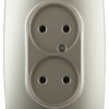 12-2107-04 ЭРА Розетка 2X2P 16A-250В IP20 12 шампань