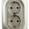 12-2108-04 ЭРА Розетка 2X2P+E Schuko со шторками 16A-250В IP20 12 шампань