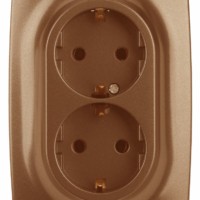 12-2108-14 ЭРА Розетка 2X2P+E Schuko со шторками 16A-250В IP20 12 медь