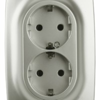 12-2108-15 ЭРА Розетка 2X2P+E Schuko со шторками 16A-250В IP20 12 перламутр