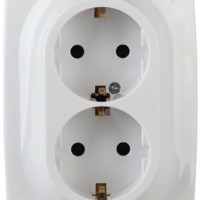 12-2116-01 ЭРА Розетка 2X2P+E Schuko 16A-250В IP20 винт 12 белый