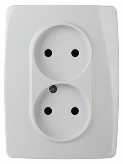 12-2117-01 ЭРА Розетка 2X2P 16A-250В IP20 винт 12 белый