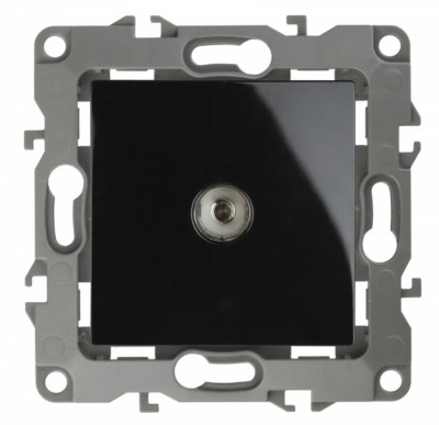 Розетка ТВ одиночная IP20 Эра12 чёрный