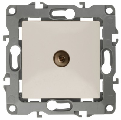 Розетка ТВ проходная IP20 Эра12 слоновая кость