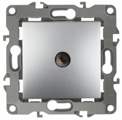 Розетка ТВ проходная IP20 Эра12 алюминий