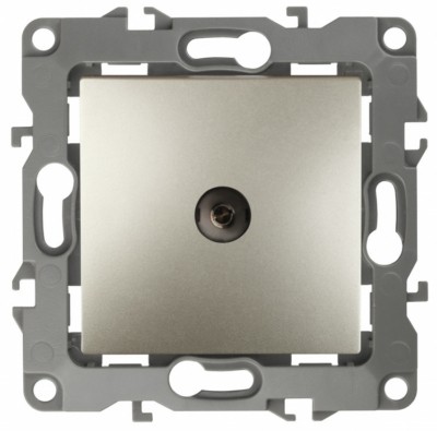 Розетка ТВ проходная IP20 Эра12 шампань