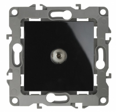 Розетка ТВ проходная IP20 Эра12 чёрный