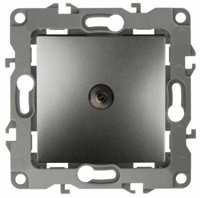 Розетка ТВ проходная IP20 Эра12 графит