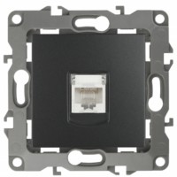 12-3107-05 ЭРА Розетка информационная RJ45 IP20 12 антрацит