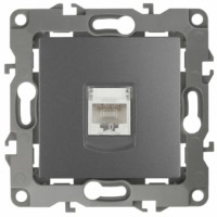 12-3107-12 ЭРА Розетка информационная RJ45 IP20 12 графит