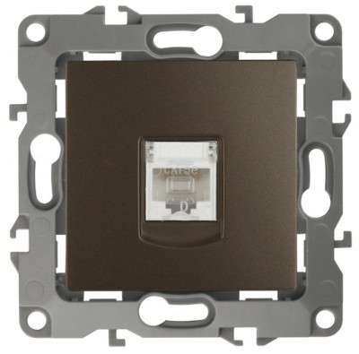 12-3107-13 ЭРА Розетка информационная RJ45 IP20 12 бронза