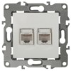 12-3108-01 ЭРА Розетка информационная двойная 2XRJ45 IP20 12 белый
