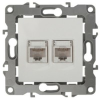 12-3108-02 ЭРА Розетка информационная двойная 2XRJ45 IP20 12 слоновая кость