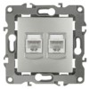 12-3108-03 ЭРА Розетка информационная двойная 2XRJ45 IP20 12 алюминий