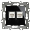 12-3108-06 ЭРА Розетка информационная двойная 2XRJ45 IP20 12 чёрный