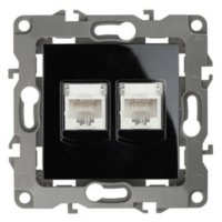 12-3108-06 ЭРА Розетка информационная двойная 2XRJ45 IP20 12 чёрный