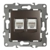 12-3108-13 ЭРА Розетка информационная двойная 2XRJ45 IP20 12 бронза