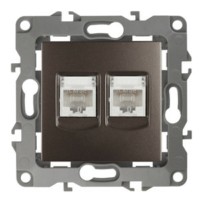 12-3108-13 ЭРА Розетка информационная двойная 2XRJ45 IP20 12 бронза