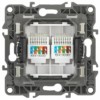 12-3108-12 ЭРА Розетка информационная двойная 2XRJ45 IP20 12 графит