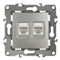 12-3108-15 ЭРА Розетка информационная двойная 2XRJ45 IP20 12 перламутр