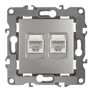 12-3108-15 ЭРА Розетка информационная двойная 2XRJ45 IP20 12 перламутр
