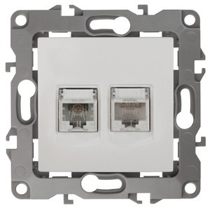 12-3109-01 ЭРА Розетка комбинированная RJ45+RJ11 IP20 12 белый