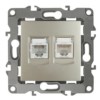 12-3109-04 ЭРА Розетка комбинированная RJ45+RJ11 IP20 12 шампань