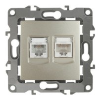 12-3109-04 ЭРА Розетка комбинированная RJ45+RJ11 IP20 12 шампань