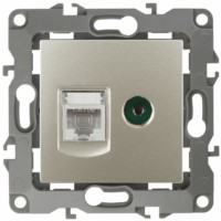 Розетка комбинированная RJ45+ТВ IP20 12 шампань