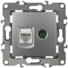 Розетка комбинированная RJ45+ТВ IP20 12 алюминий