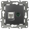 Розетка комбинированная RJ45+ТВ IP20 12 графит
