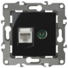 Розетка комбинированная RJ45+ТВ IP20 12 чёрный
