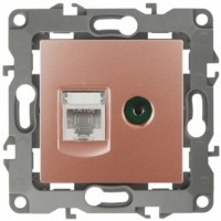 Розетка комбинированная RJ45+ТВ IP20 12медь