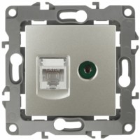 Розетка комбинированная RJ45+ТВ IP20 12 перламутр