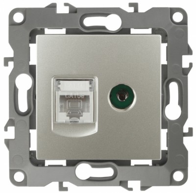 Розетка комбинированная RJ45+ТВ IP20 12 перламутр